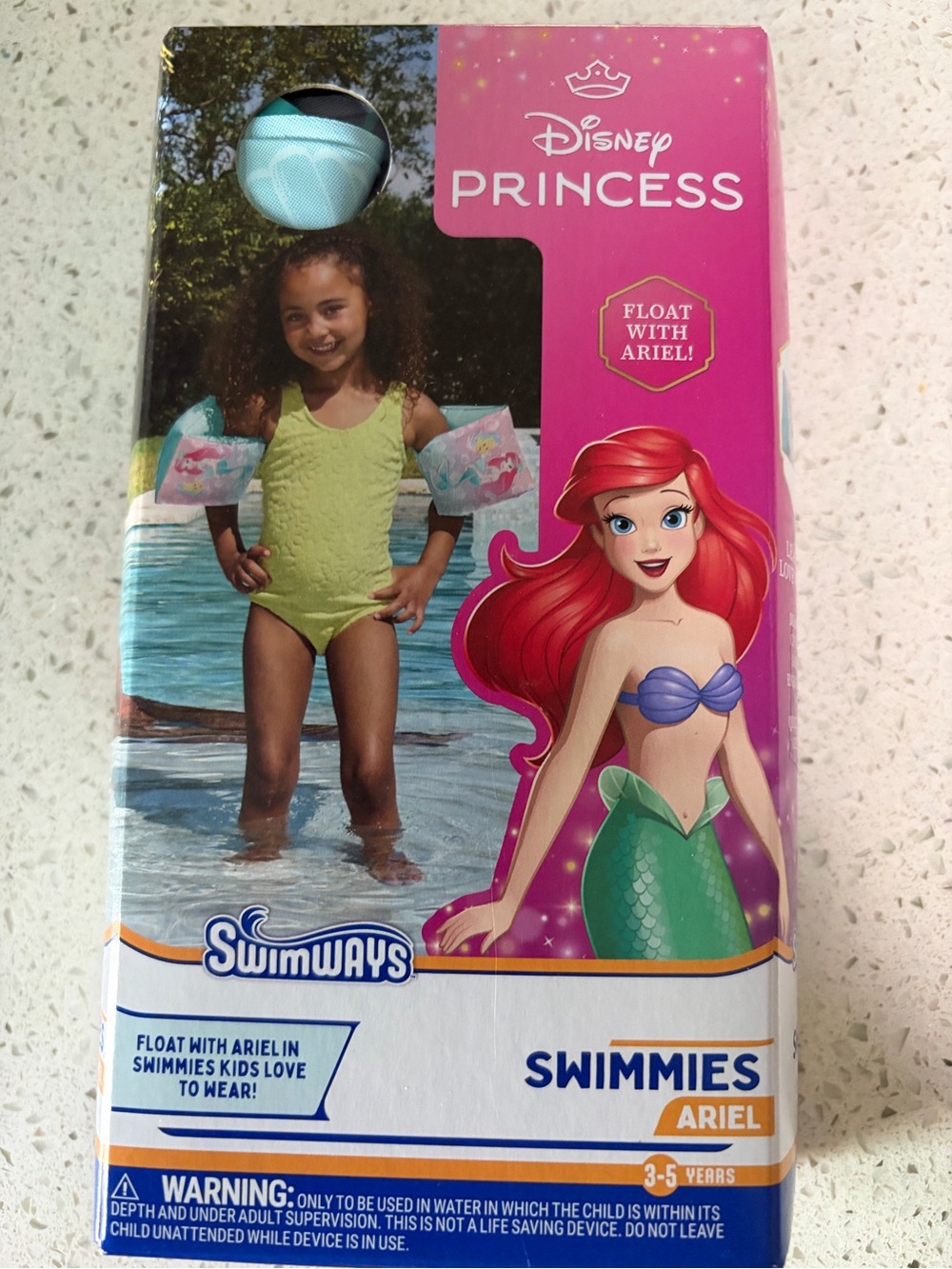 Disney Princess Ariel Swimways Kids Swim Arm Floaties - Pink & Aqua